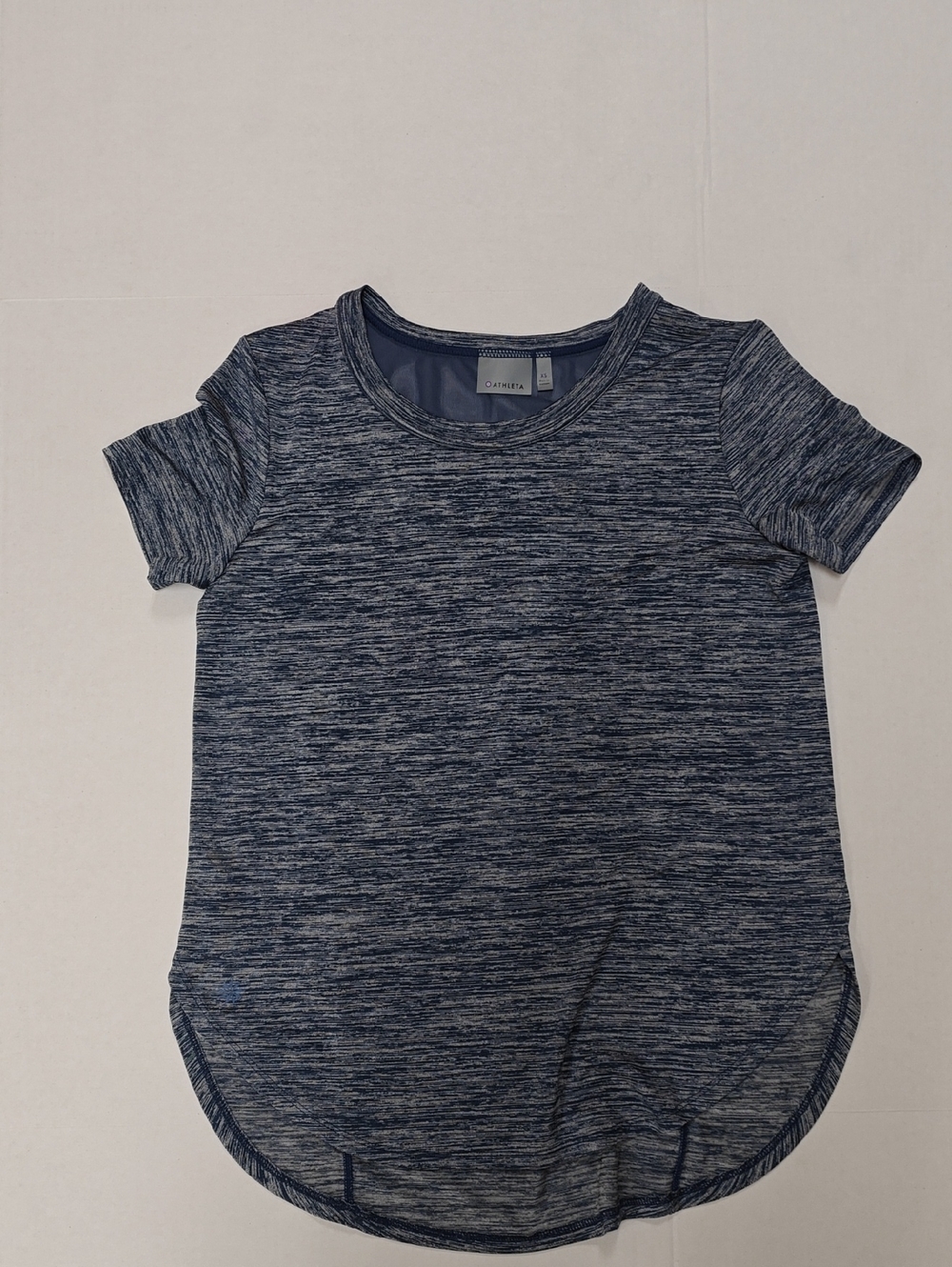 Athleta Navy Heathered Short Sleeve Tee